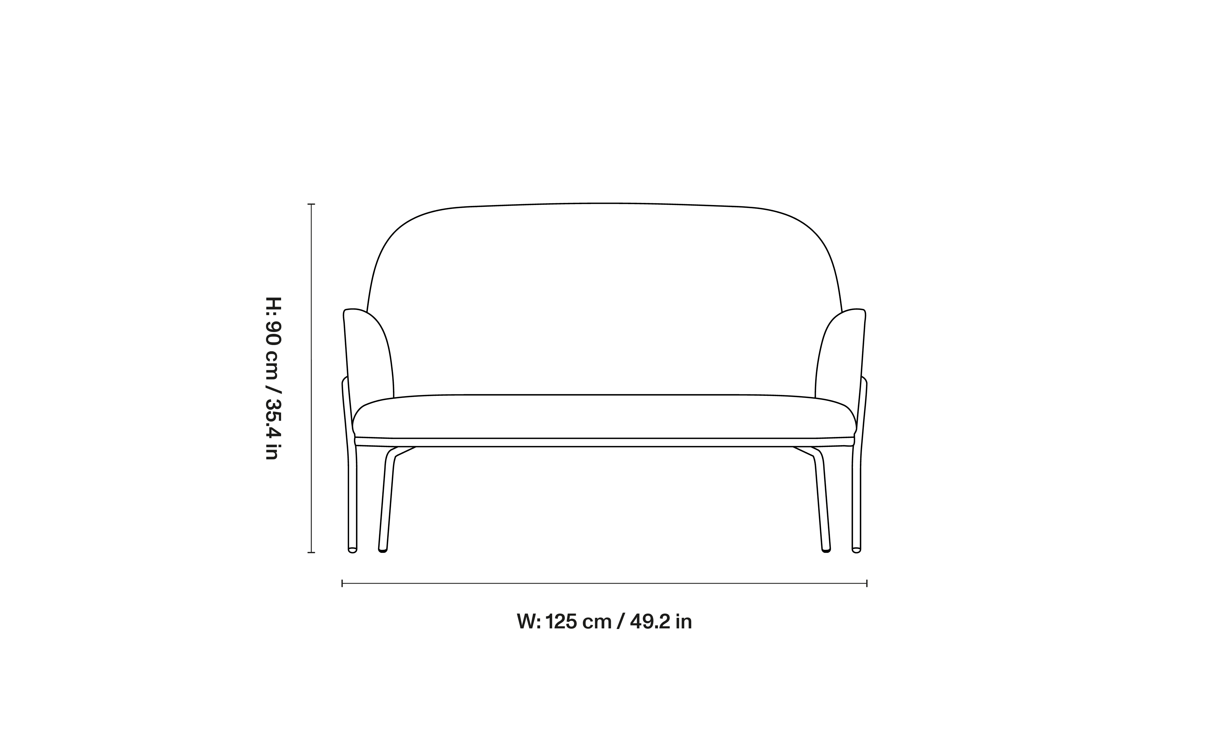 Sling Sofa dimensions 1