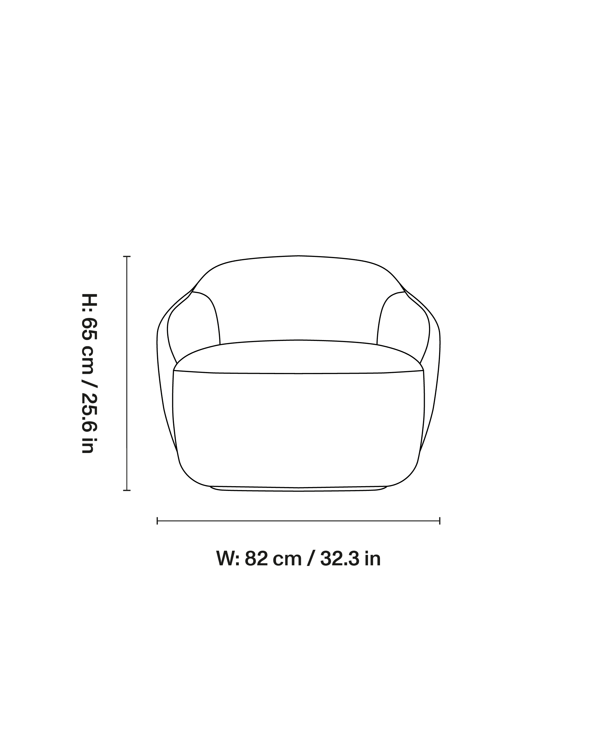 Barba Lounge chair dimensions 1