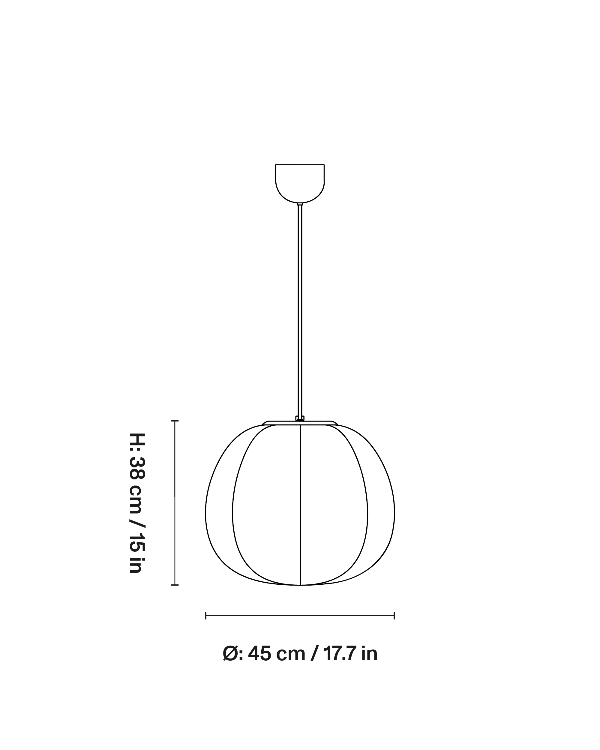 Persimon Pendant large dimensions 1