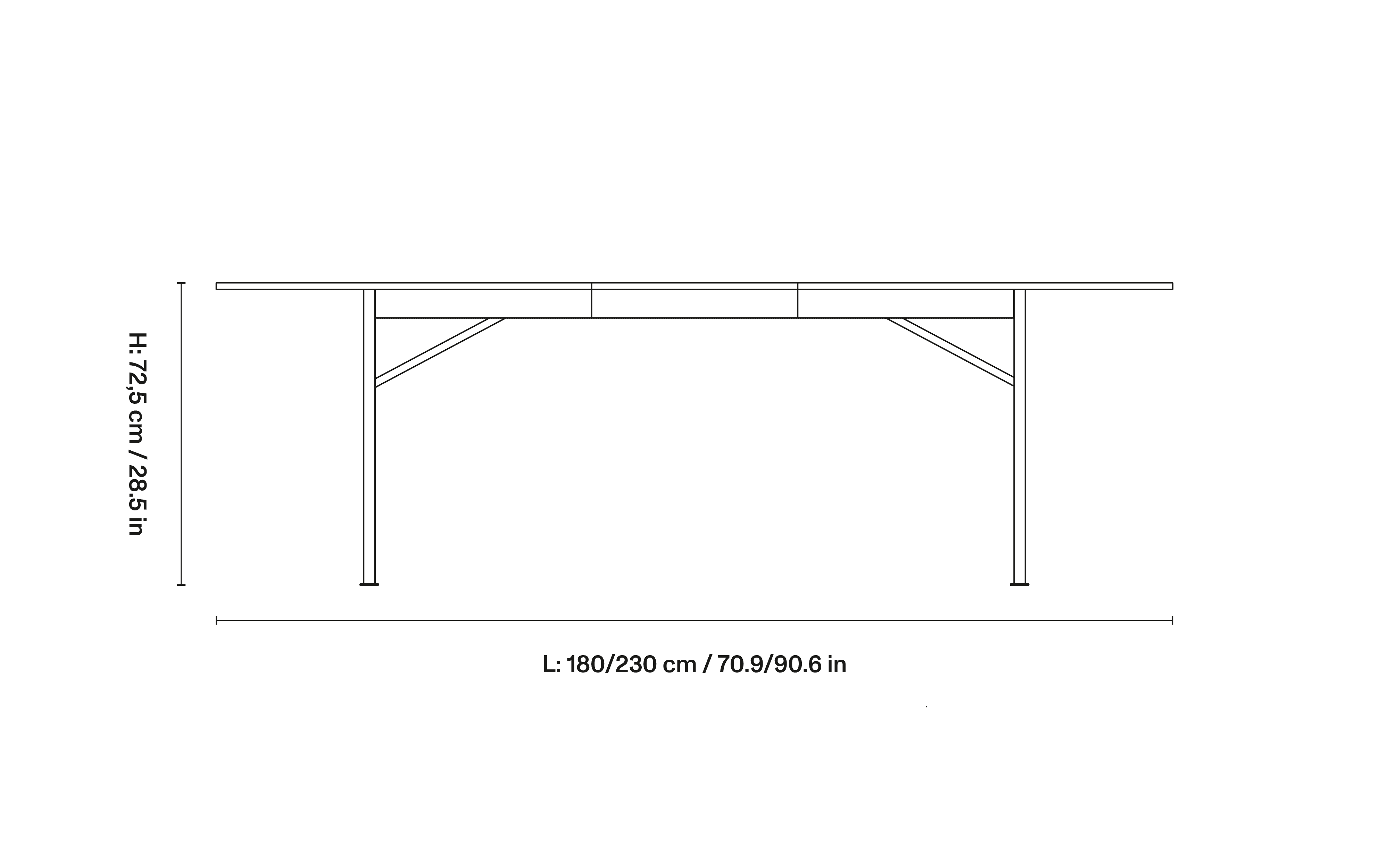 Supper Table, w. 1x50 Extension Leaf dimensions 1