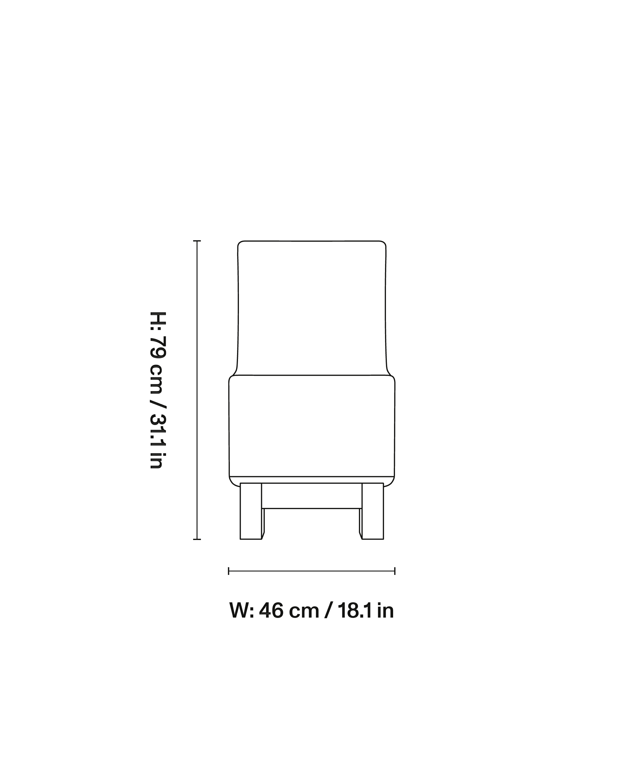 BD1 Lounge Chair dimensions 1