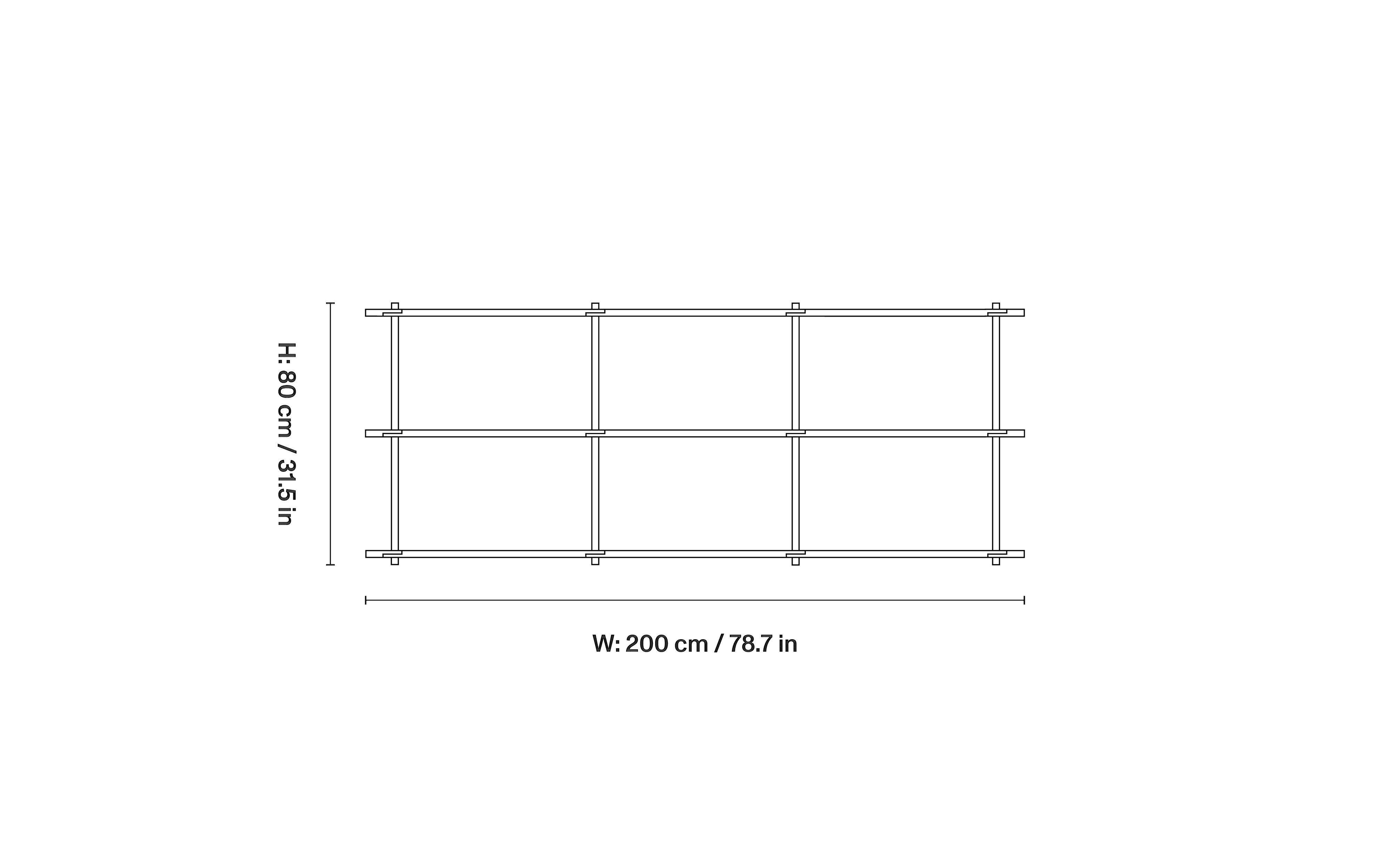 Bond 30 Shelf, Combination W303 dimensions 1