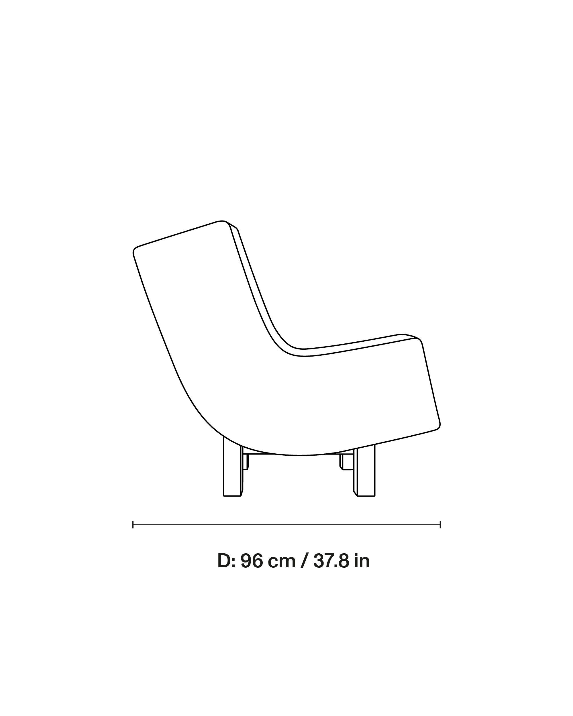 BD1 Lounge Chair dimensions 2