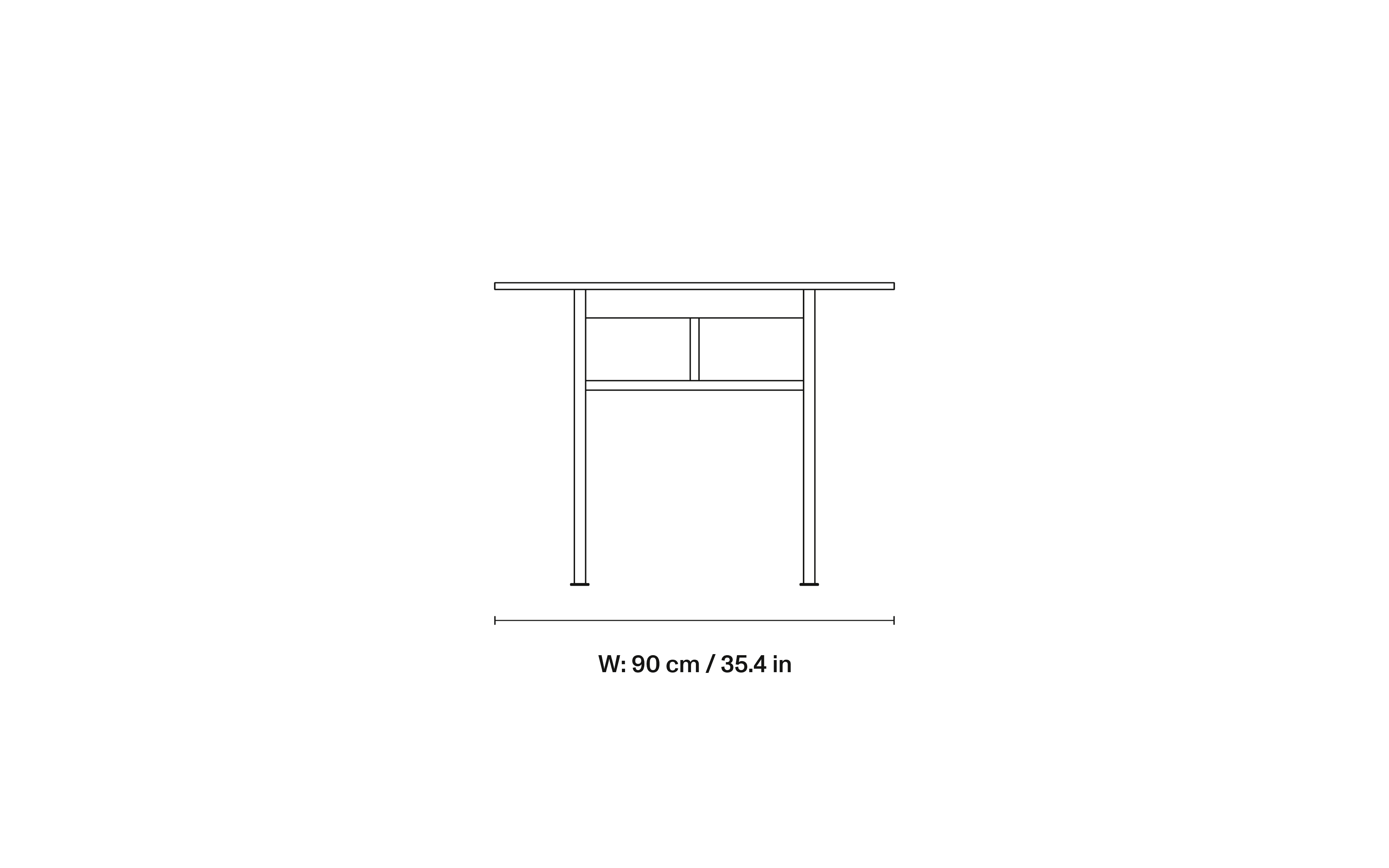 Supper Table, w. 1x50 Extension Leaf dimensions 2