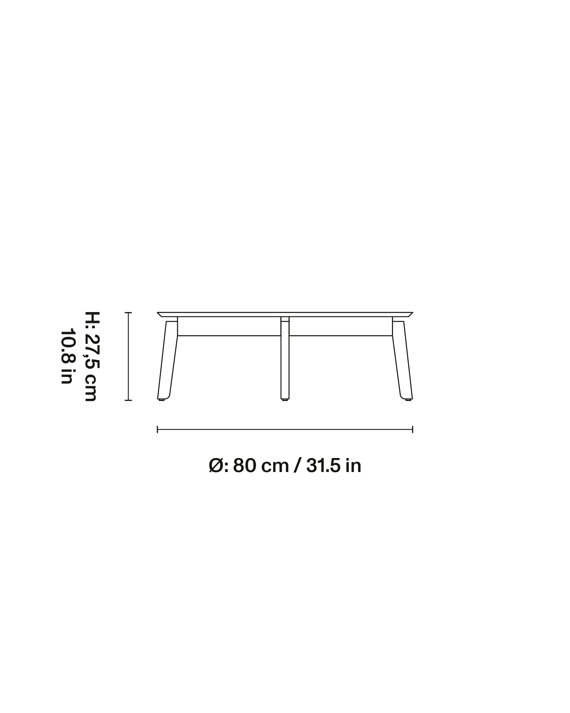 Area Coffee Table, Low dimensions 1