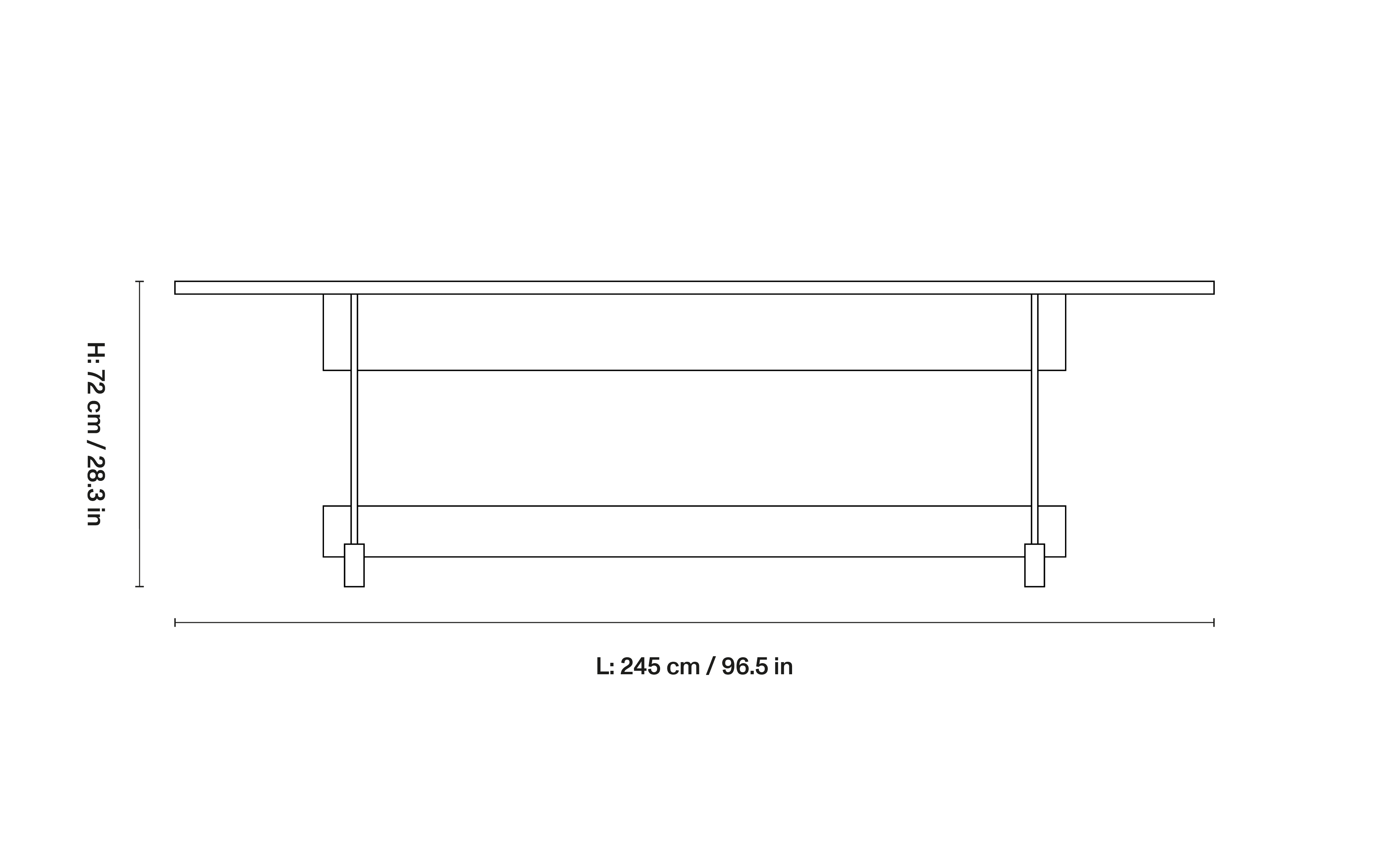 Grande Table 245 dimensions 1