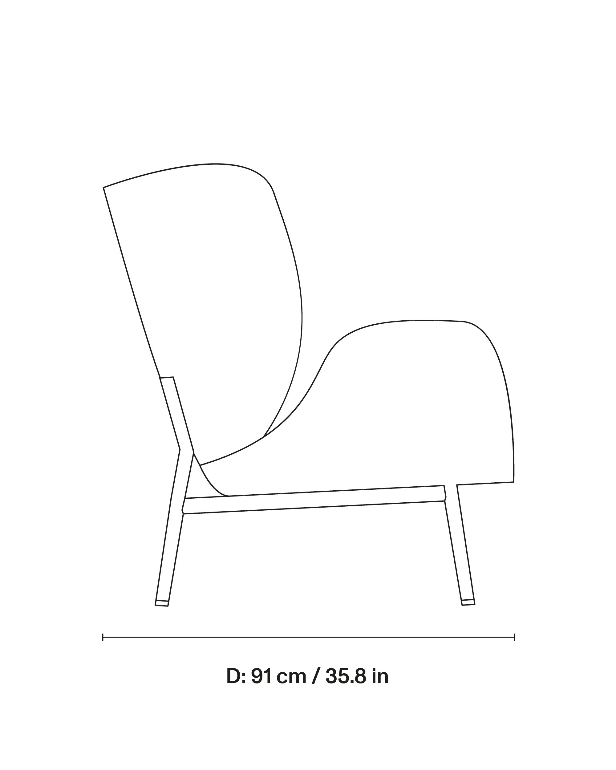 Embrace Lounge chair large dimensions 2