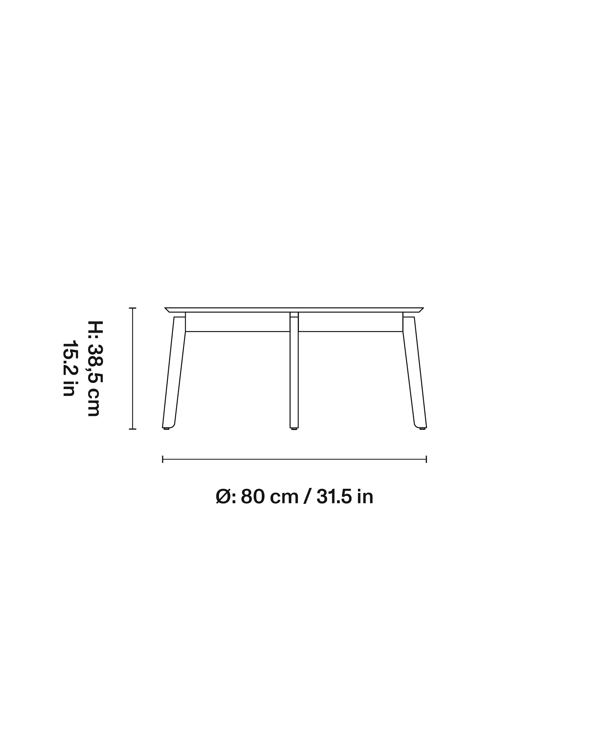 Area Coffee table mid dimensions 1