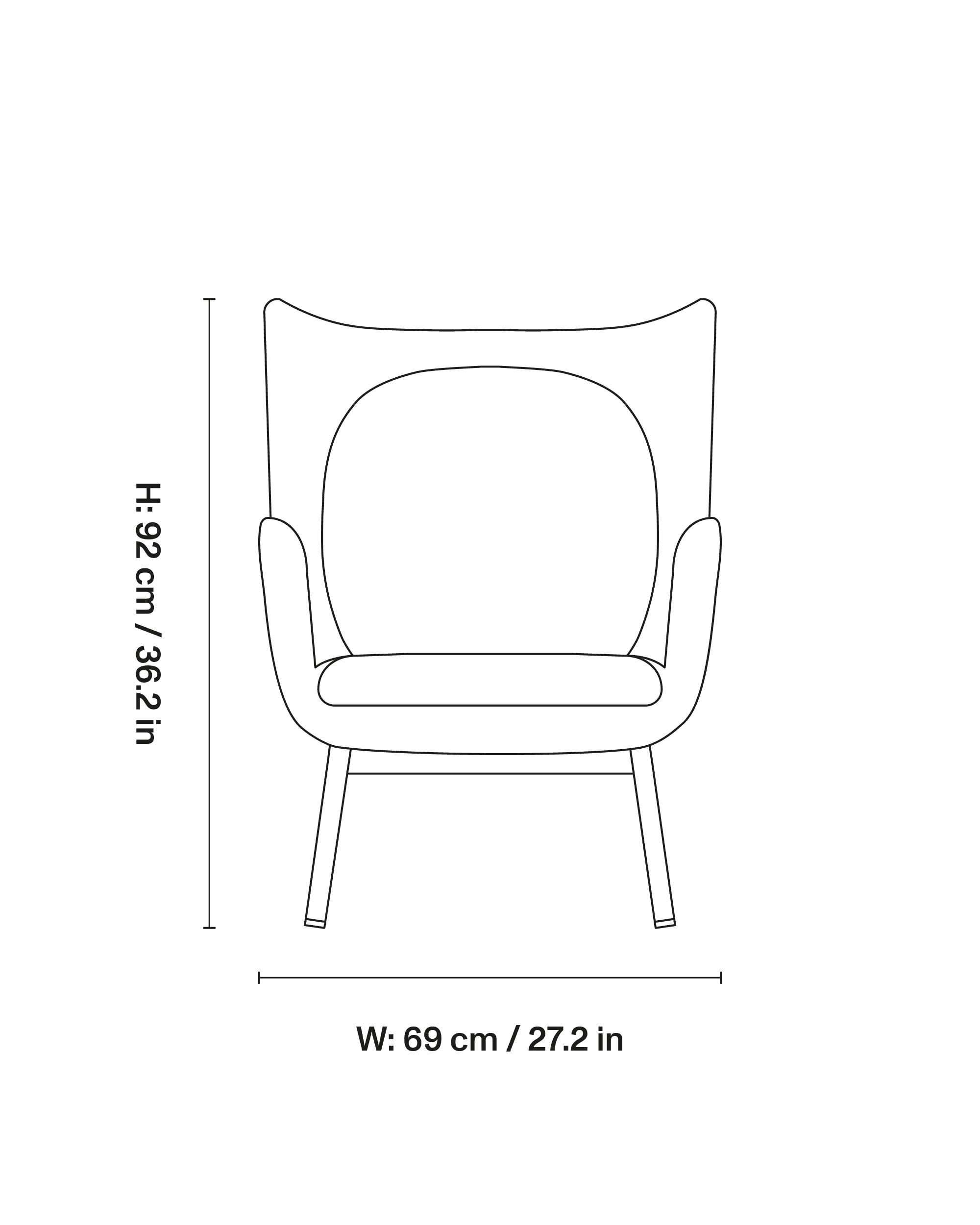 Embrace Lounge chair small dimensions 1