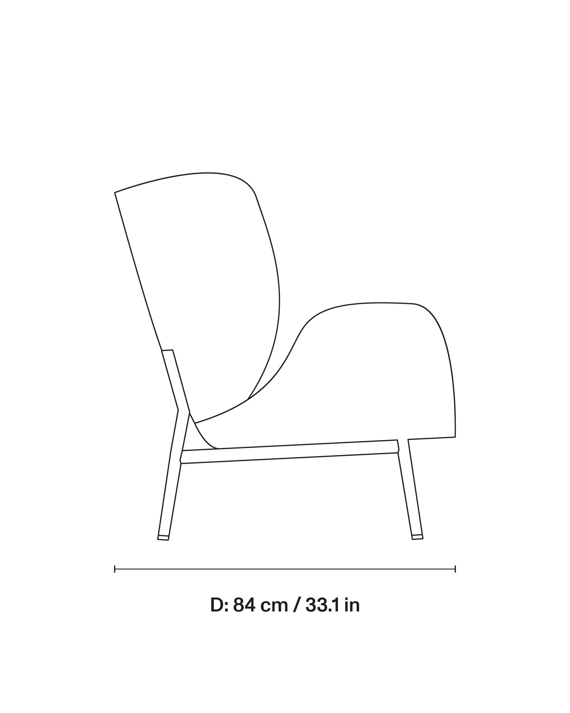 Embrace Lounge chair small dimensions 2