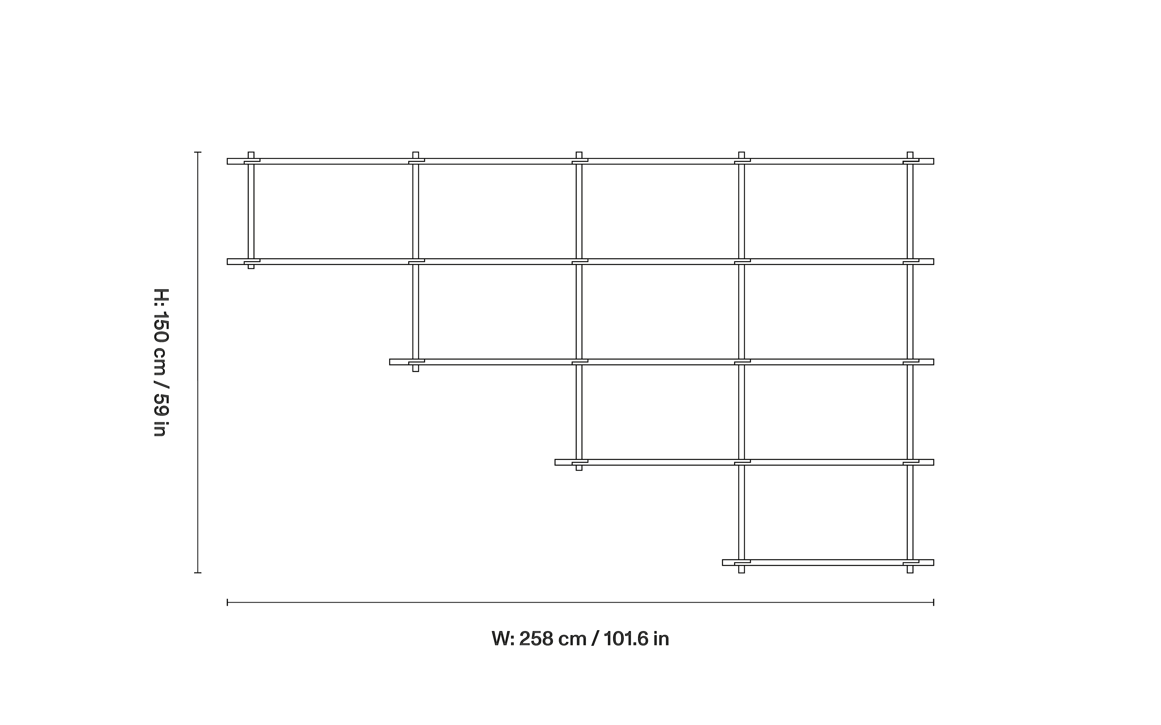 Bond 30 Shelf, Combination W405 dimensions 1