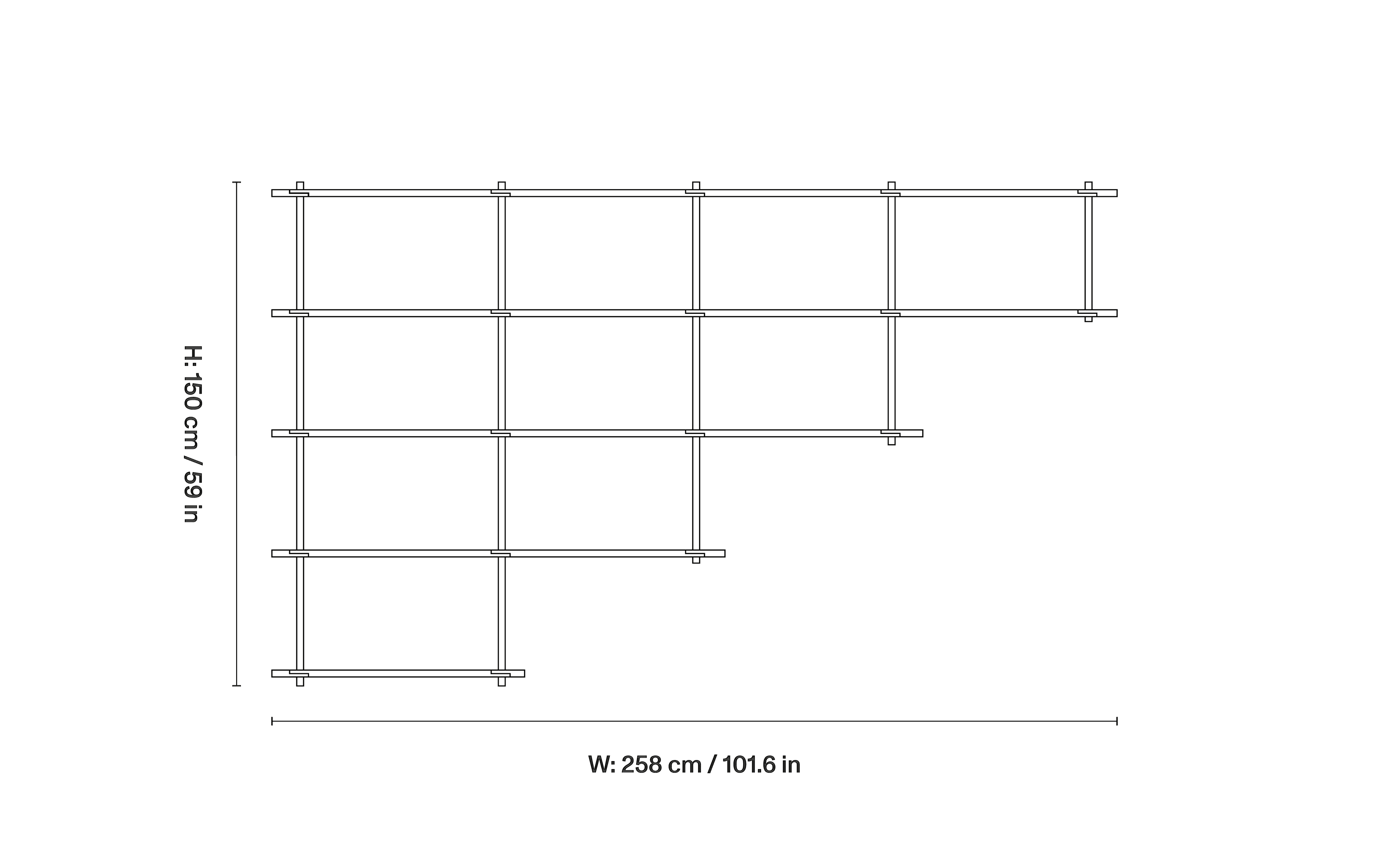 Bond 30 Shelf, Combination W405 dimensions 1