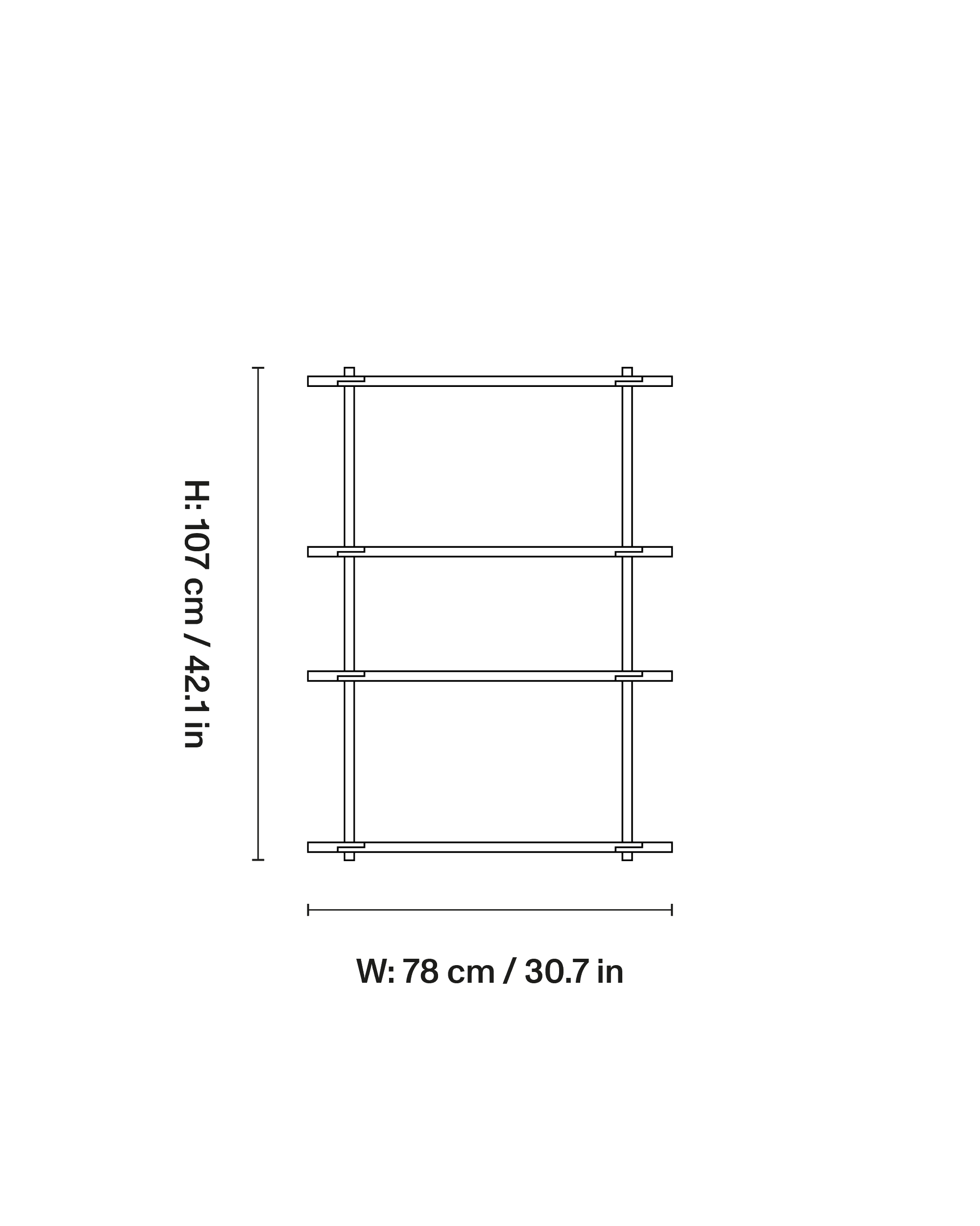 Bond 30 Shelf, Combination W104 dimensions 1
