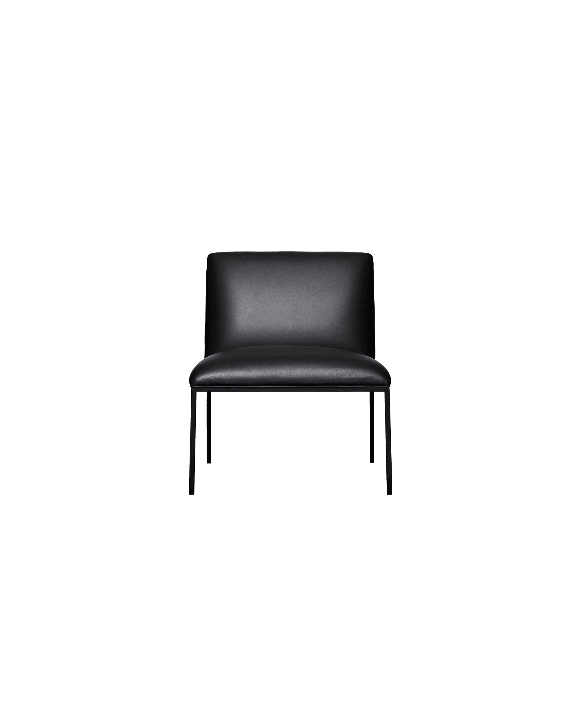 Tondo Easy Chair in black leather, front view