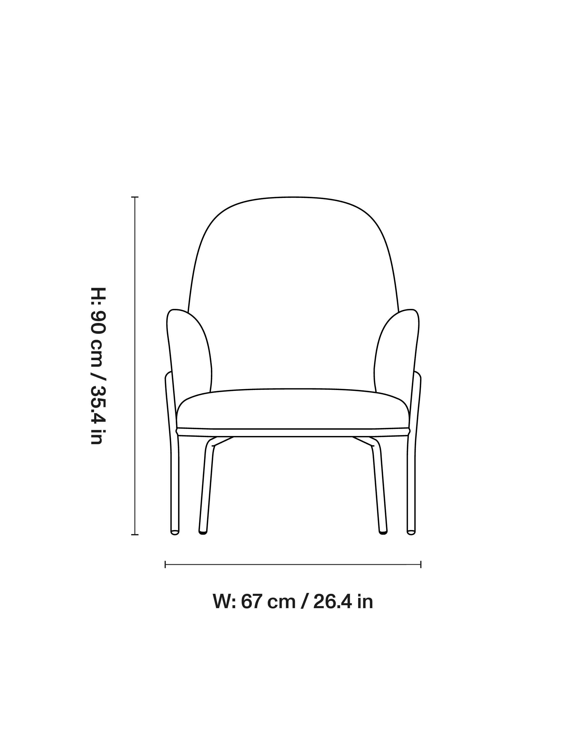 Sling Lounge chair dimensions 1