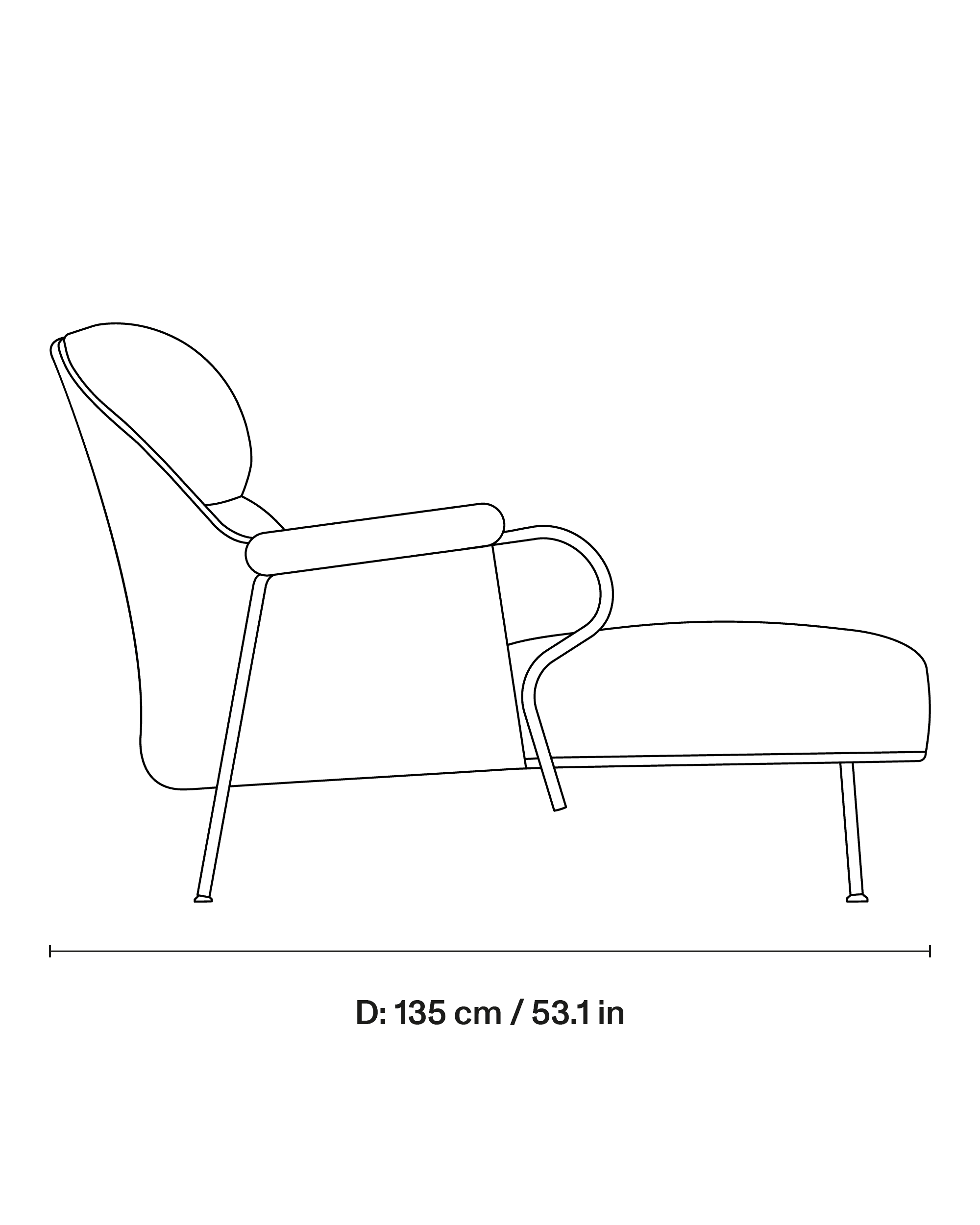 Lyra Chaise lounge dimensions 2