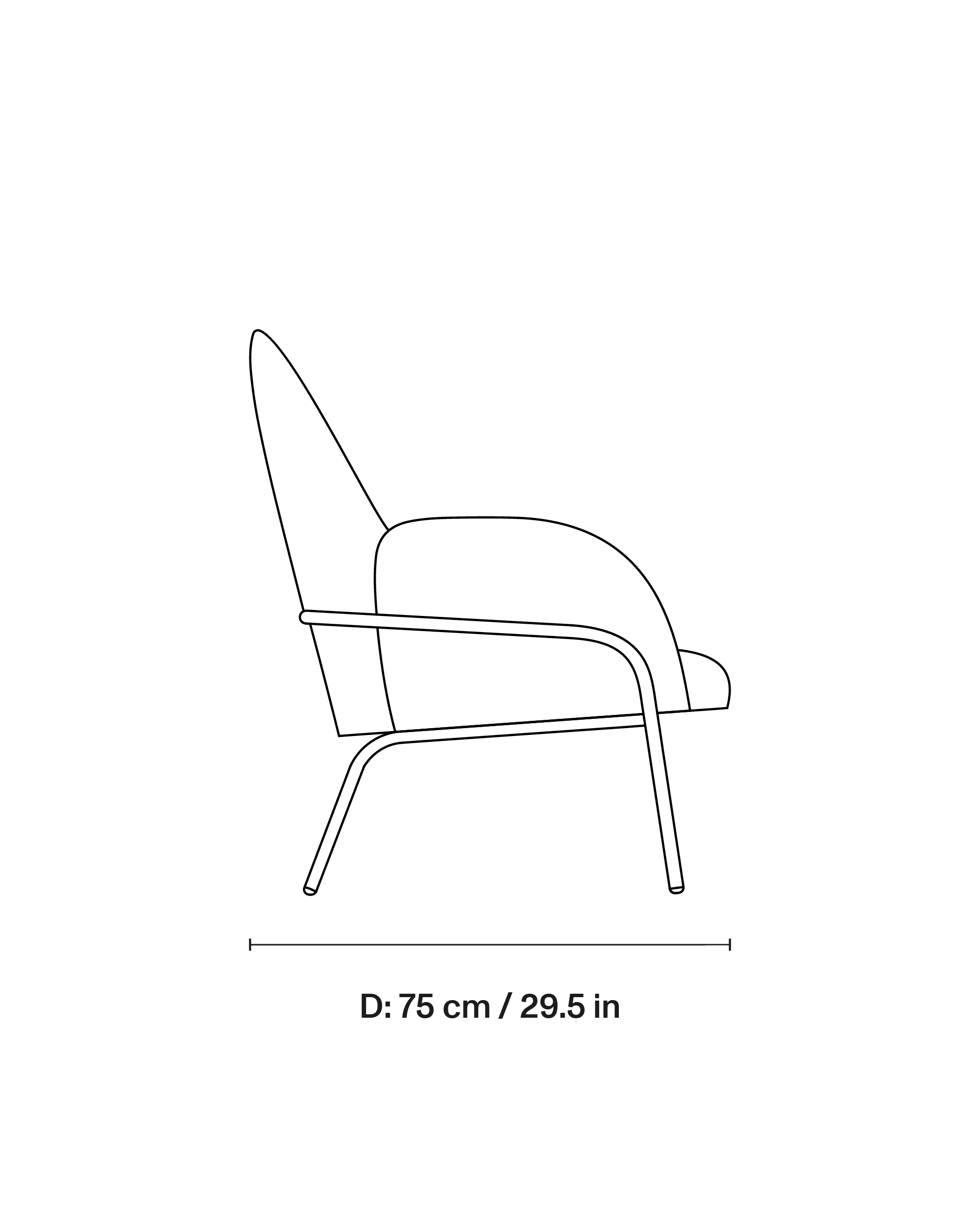 Sling Lounge chair dimensions 2