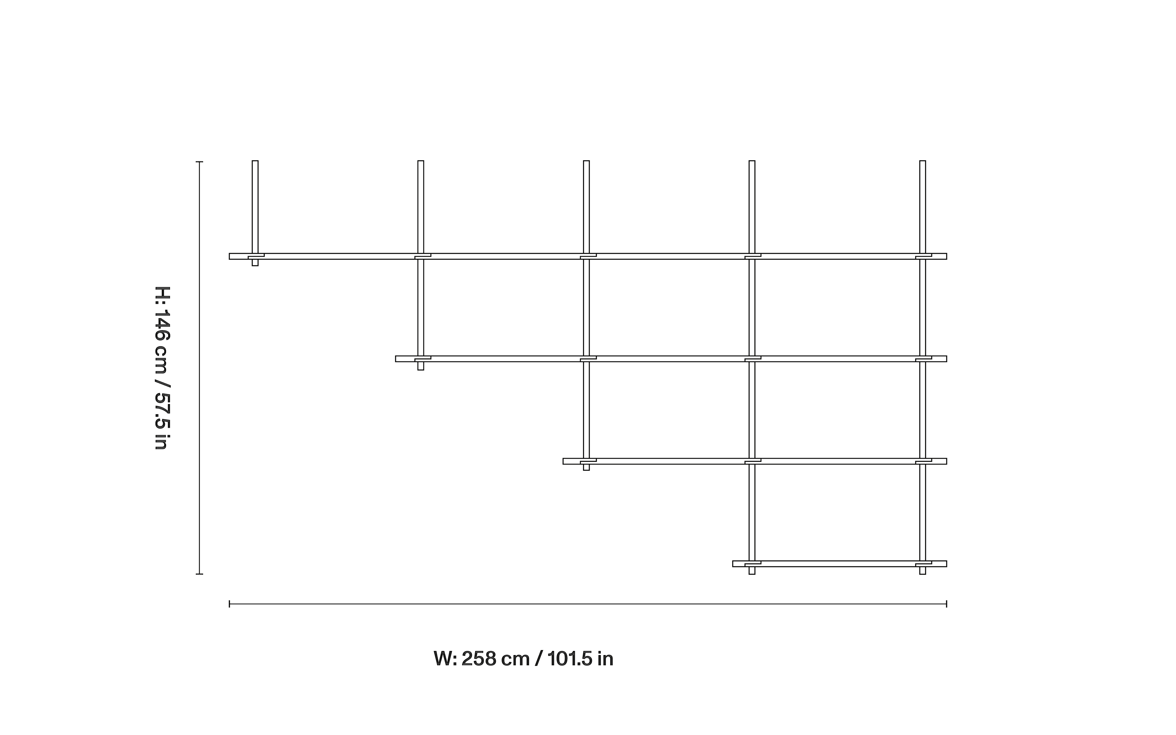 Bond 20 Shelf, Combination C405 dimensions 1
