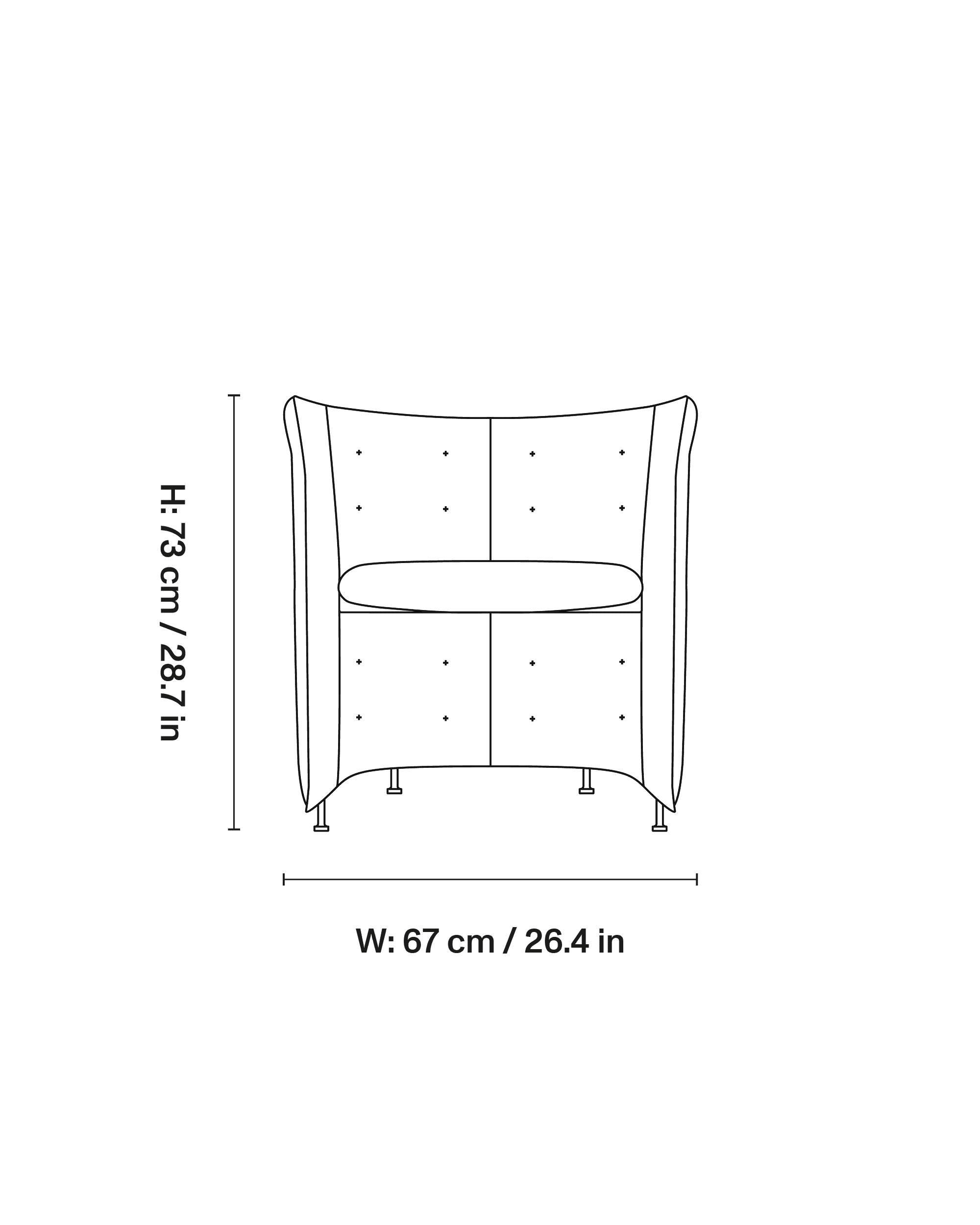 Niche Club chair dimensions 1