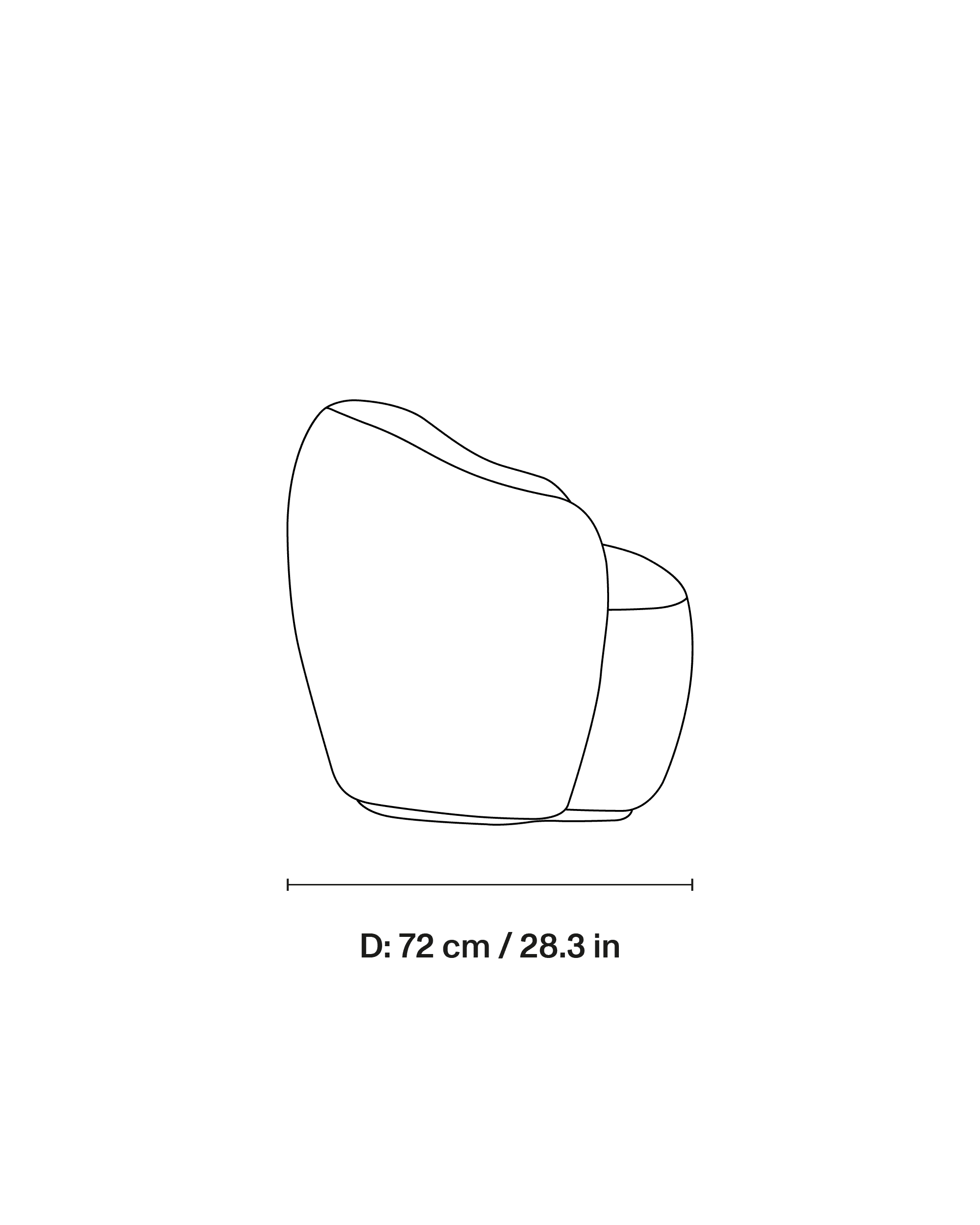 Barba Club chair dimensions 2
