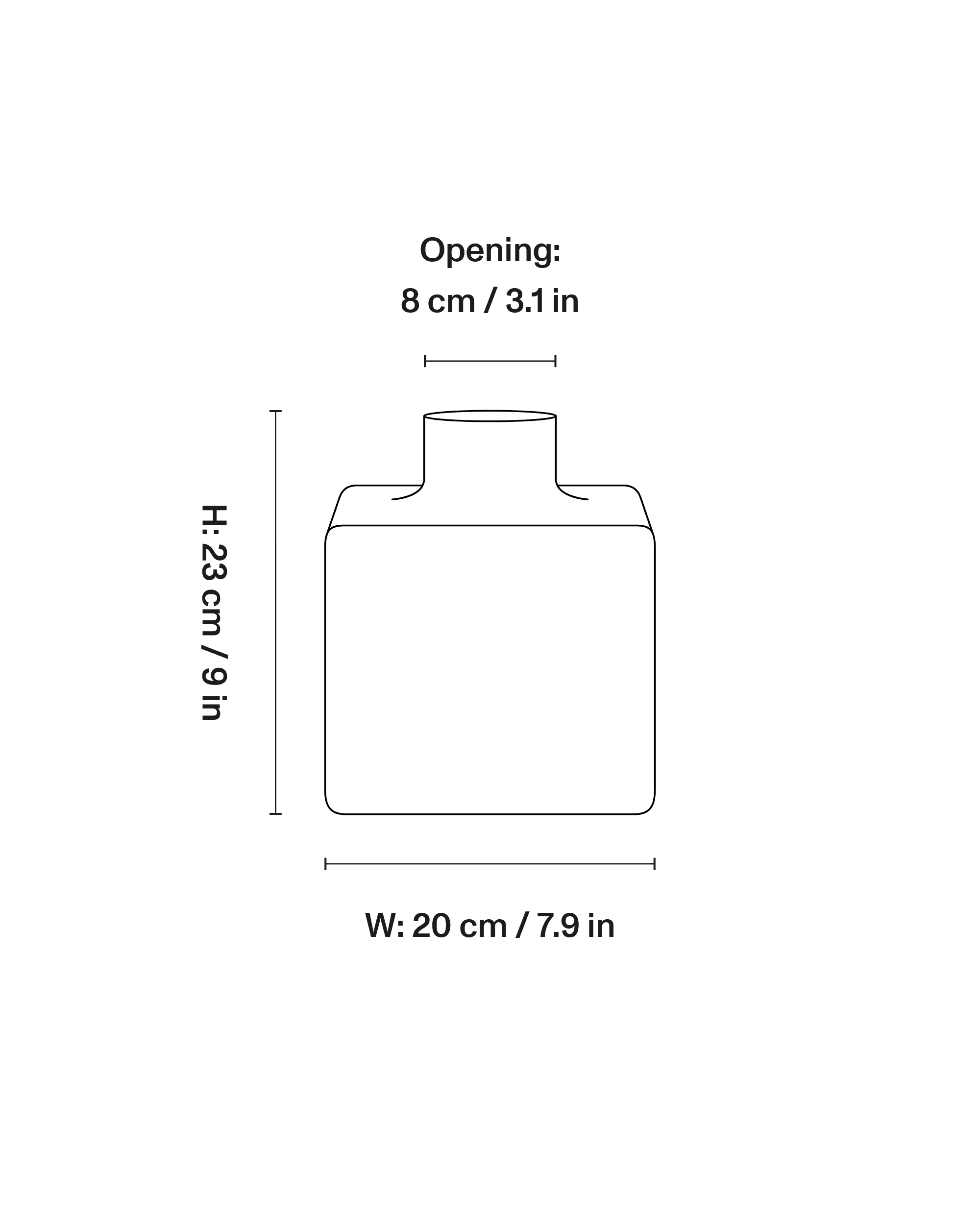 Cube Vase, Large dimensions 1